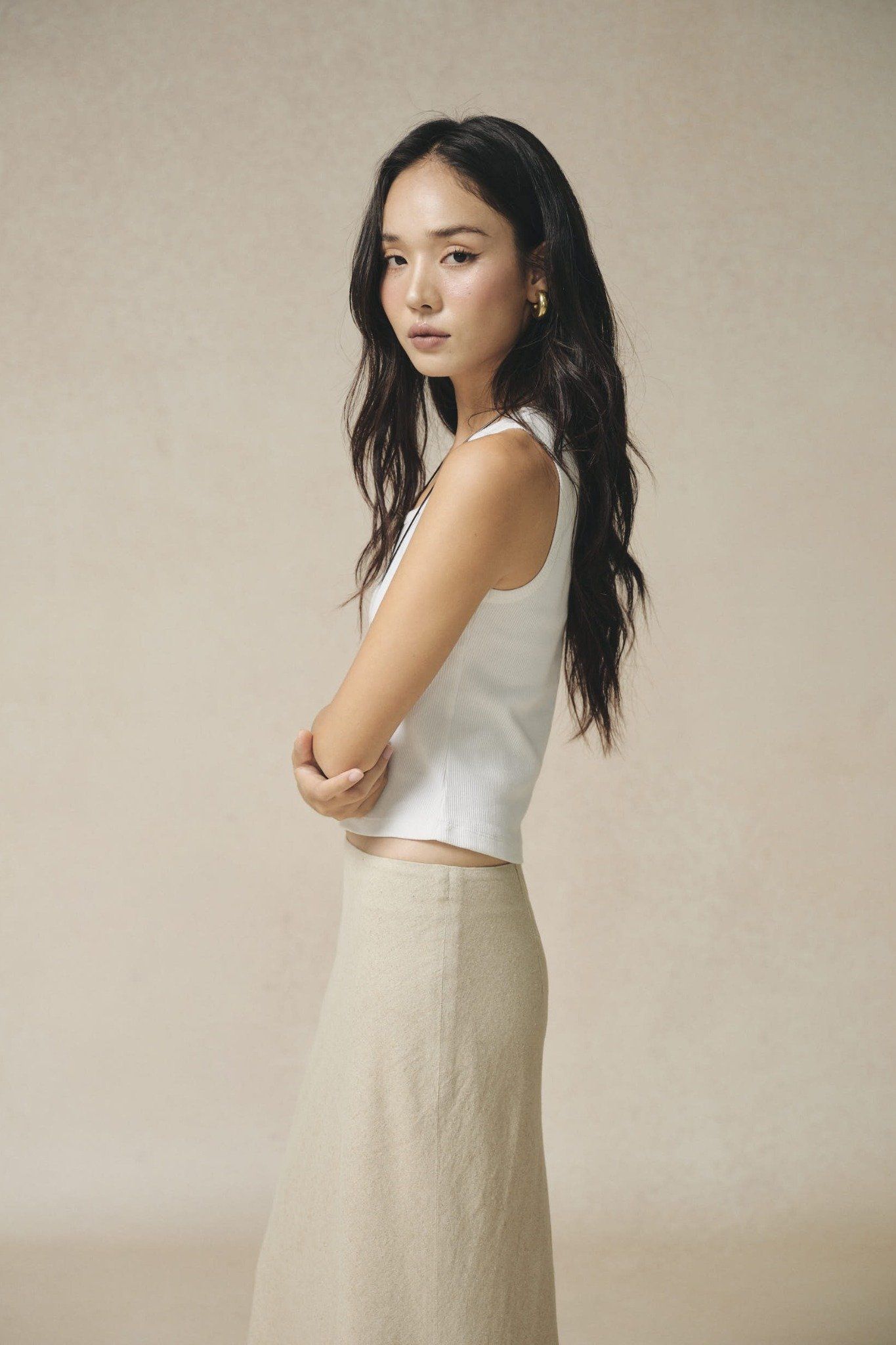  Áo ba lỗ Basic Nữ vải Rib dáng Crop Fit 