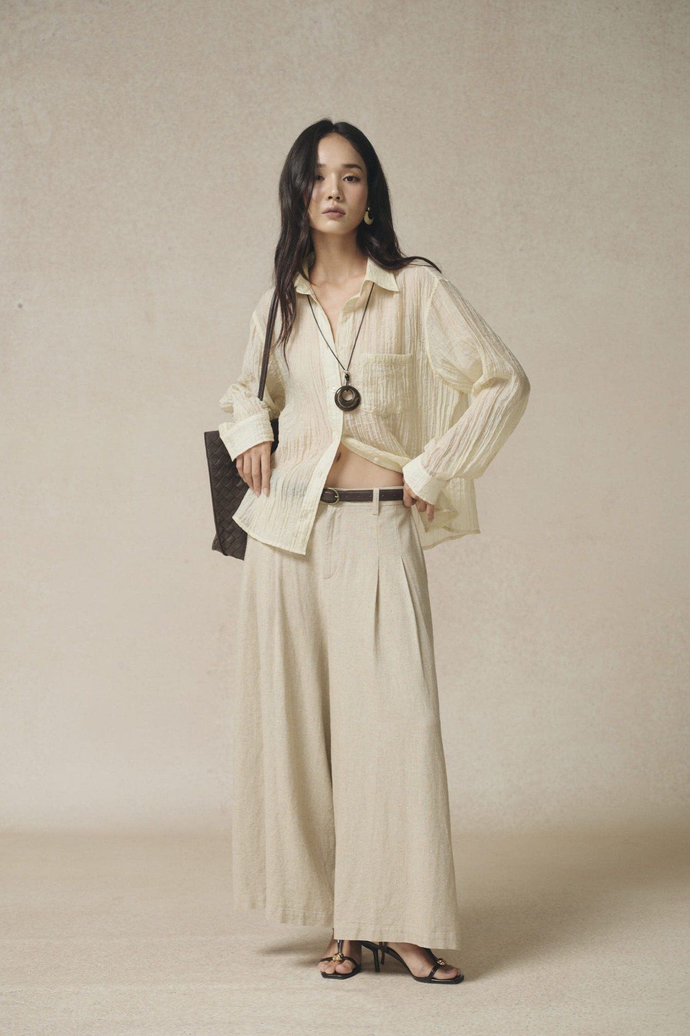  Quần dài Nữ Linen dáng Super wide leg 