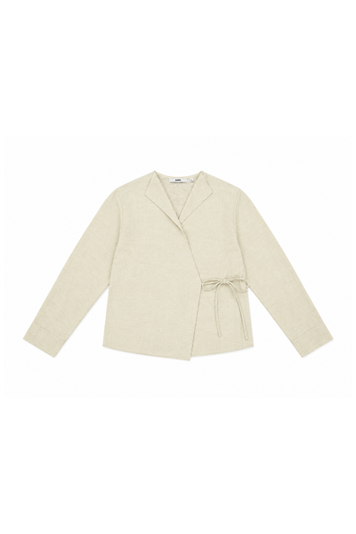  Áo Sơ Mi Nữ Buộc Vạt Dáng Suông Vải Linen 