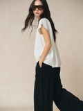  Áo kiểu Nữ Linen tay hến dáng xuông cách điệu lưng 