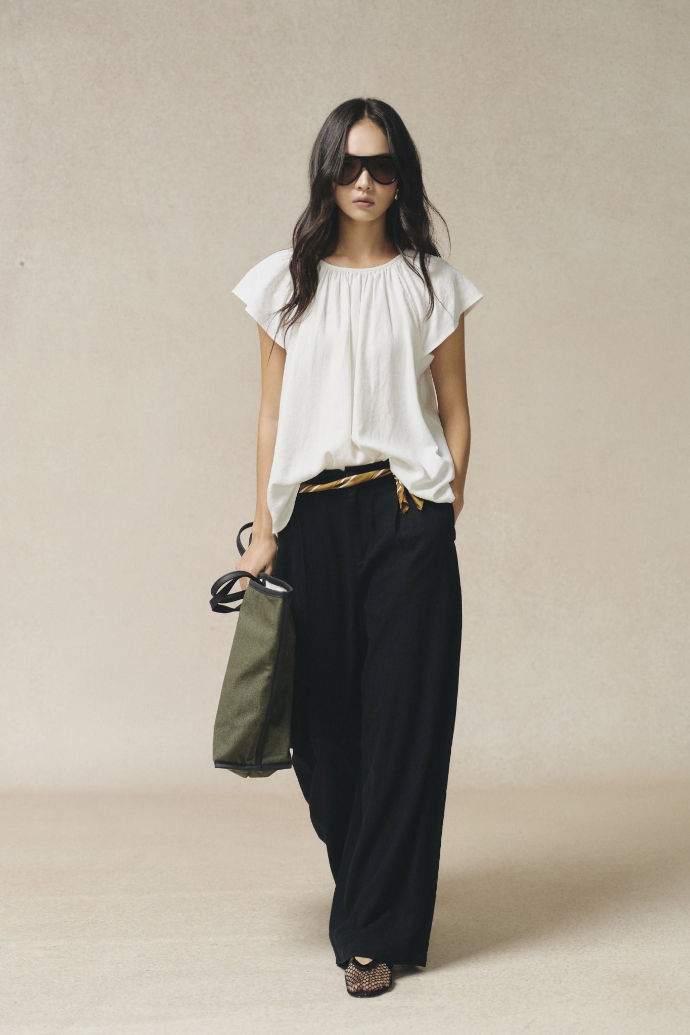 Quần nữ  vải linen dáng wide leg 