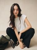  Áo kiểu Nữ Linen tay hến dáng xuông cách điệu lưng 