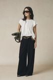  Quần nữ  vải linen dáng wide leg 