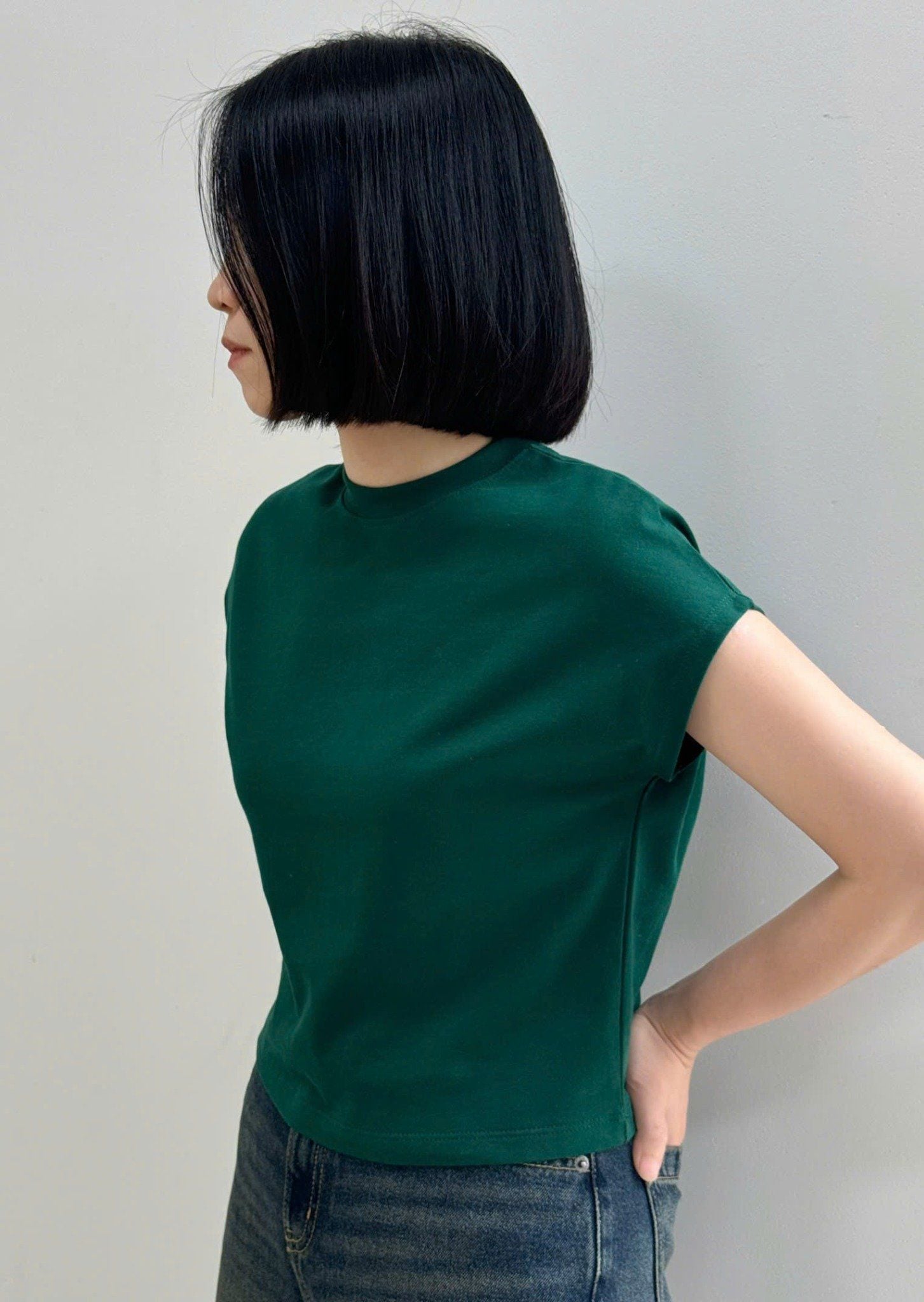  Áo phông Nữ tay hến dáng Crop vải single 