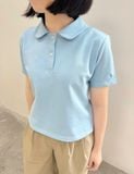  Áo polo nữ dáng Boxy crop vải Pique 