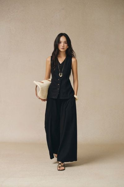  Áo gilet Nữ chất Linen form Fit 