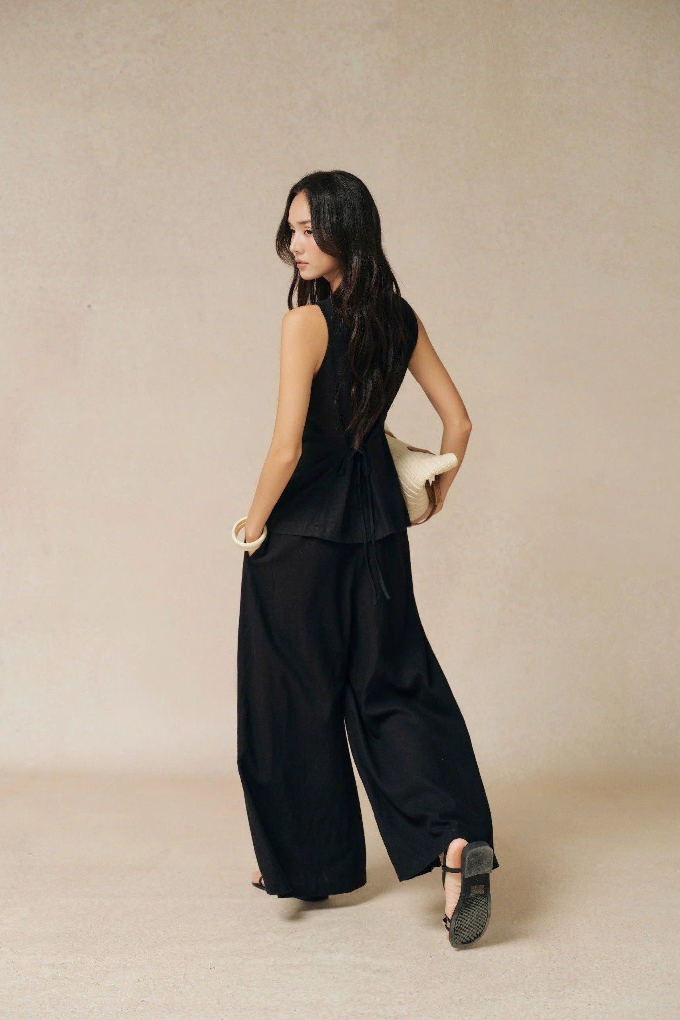  Áo gilet Nữ chất Linen form Fit 
