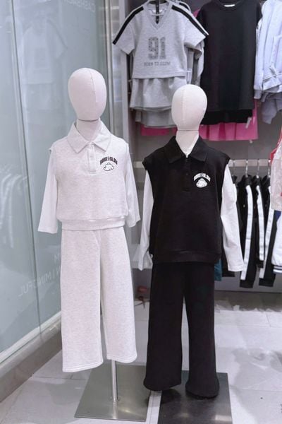  Set Gilet Bé Gái 3 Chi Tiết Nỉ Cào Bông 