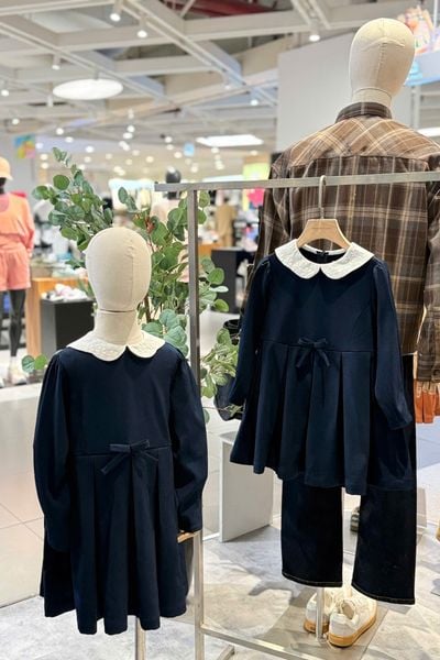  Váy Bé Gái Dài Tay Dáng Xòe Trang Trí Nơ 