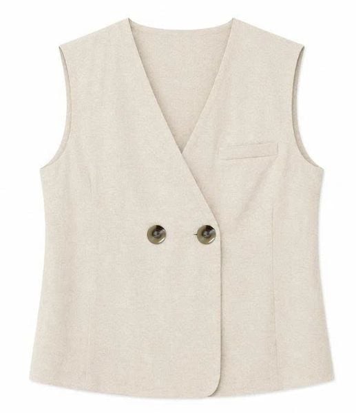  Áo Gilet Nữ Dáng Ngắn Vải Linen 