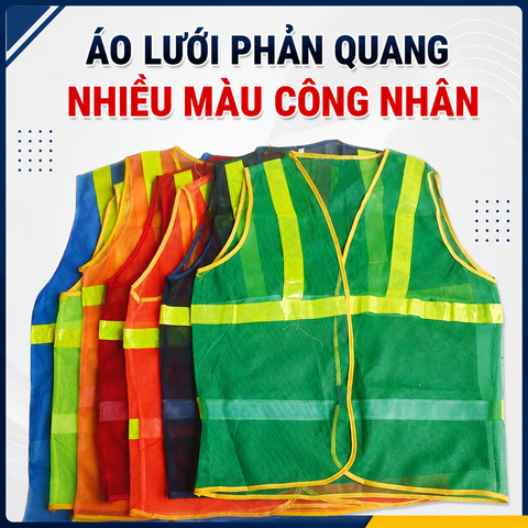 Áo lưới phản quang nhiều màu công nhân