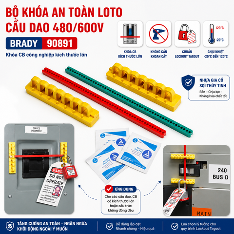 Bộ Khóa An Toàn Lockout Loto Cầu Dao 480-600V