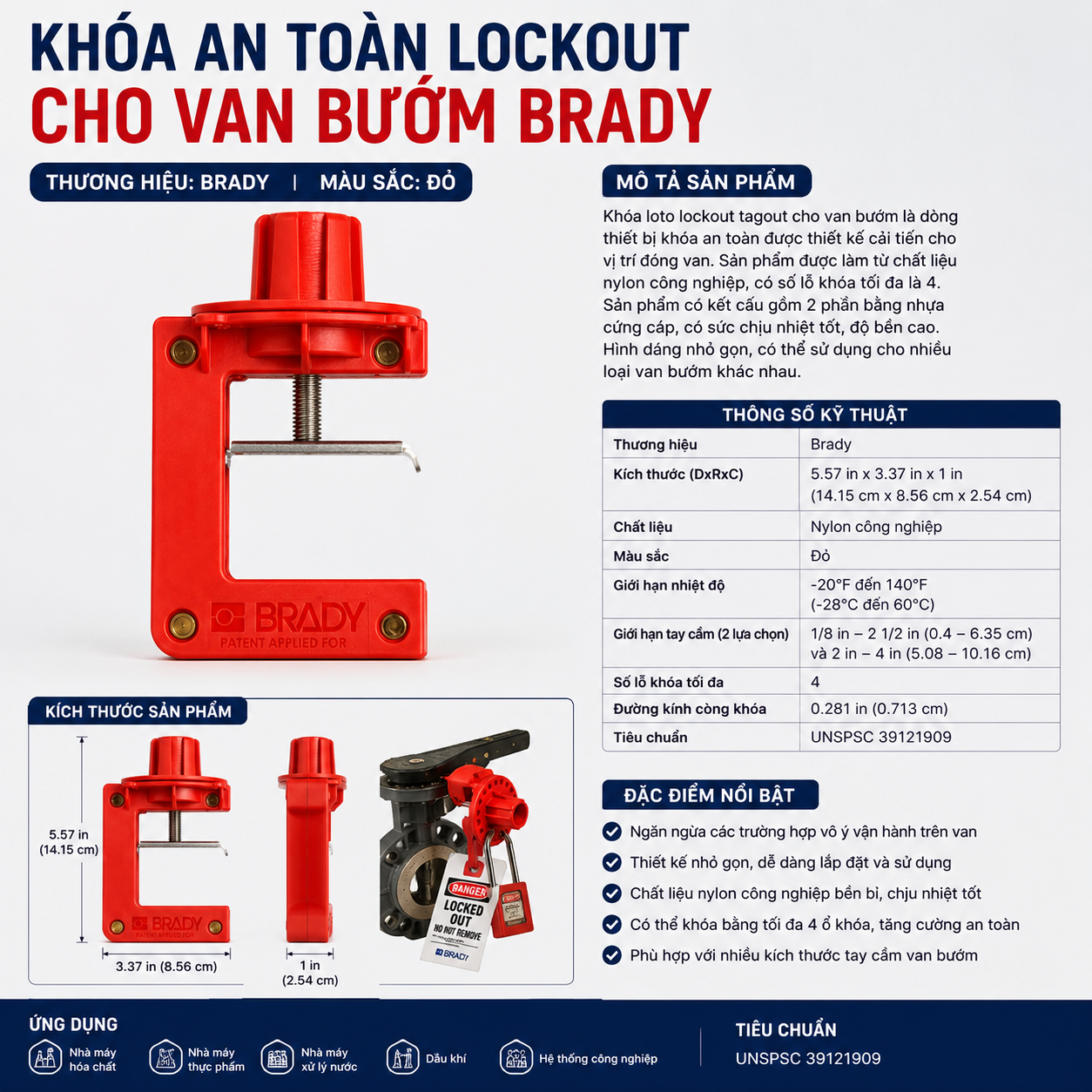 Khóa an toàn lockout cho van bướm