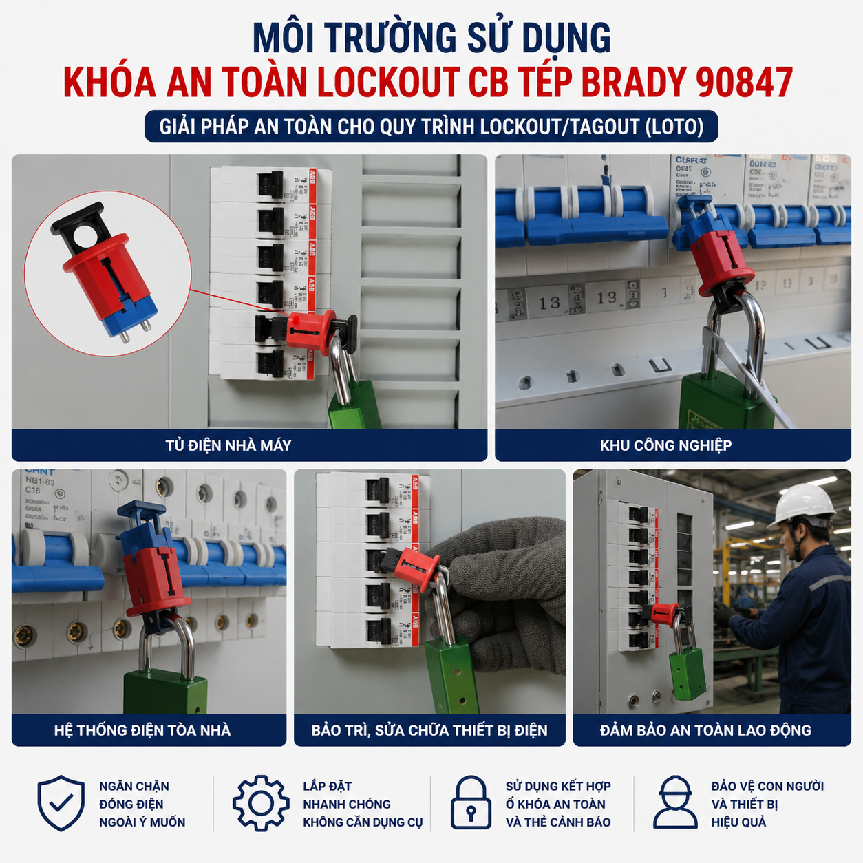 Khóa An Toàn Lockuot CB tép – Loại kẹp ngoài