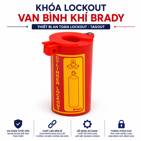 Khóa lockout van bình khí Brady