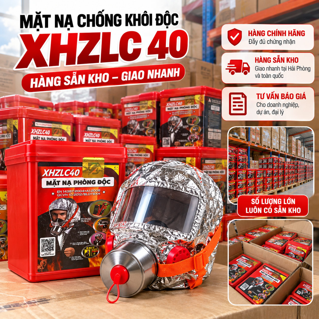 Mặt nạ chống khói độc XHZLC 40 chính hãng