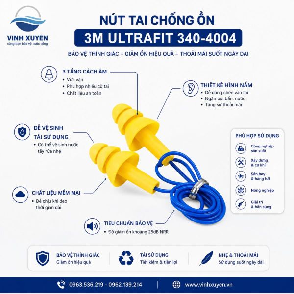 Nút bịt tai 3M 4004 hình cây nấm