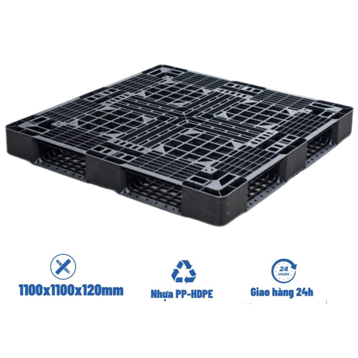 Pallet nhựa liền khối 2 mặt bền đẹp