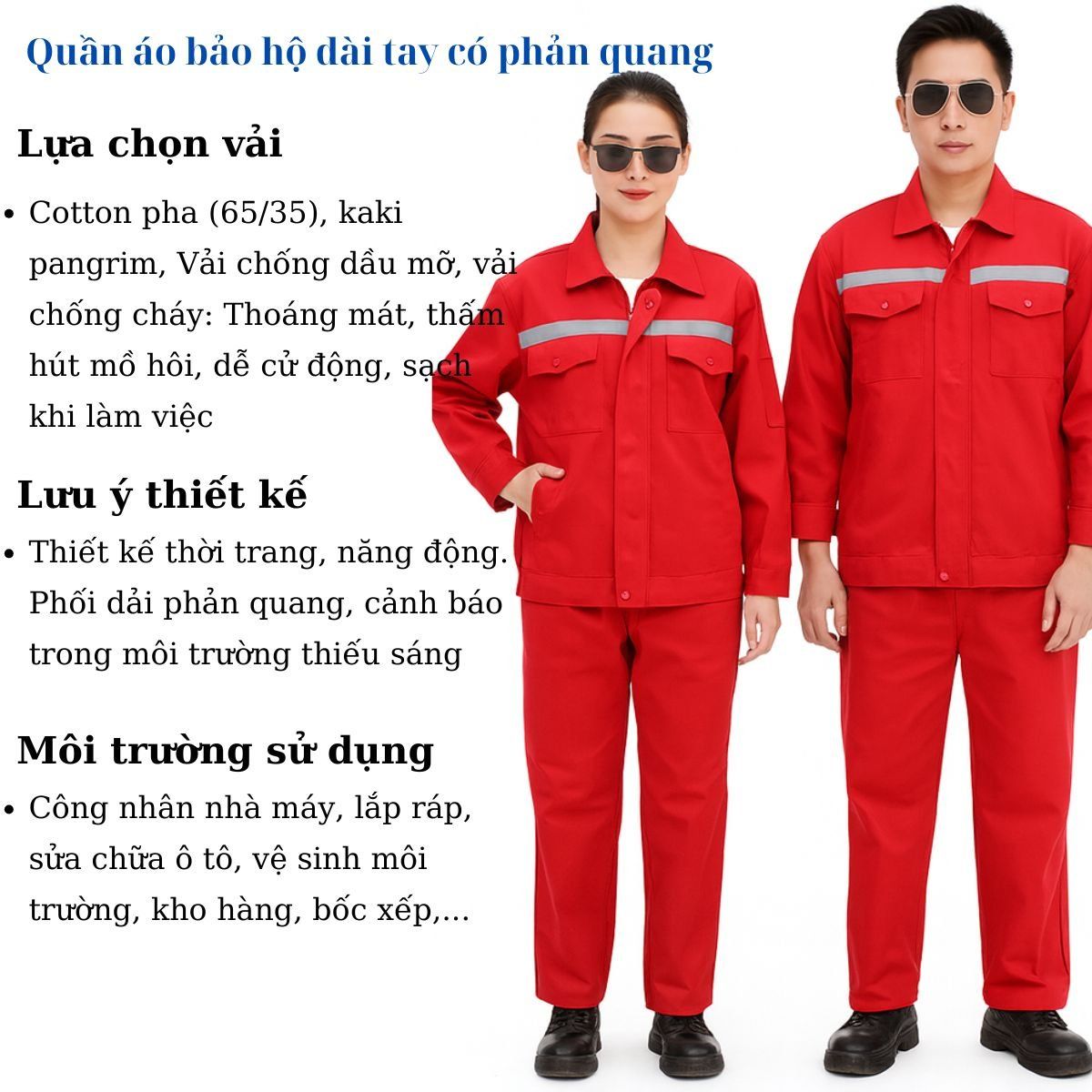 May quần áo bảo hộ dài tay có phản quang