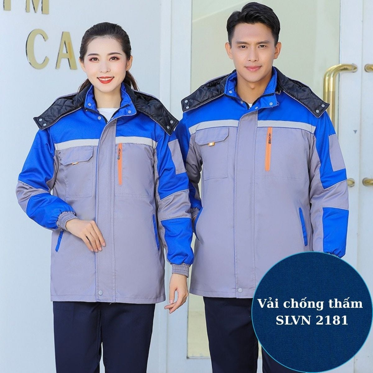 May quần áo bảo hộ mùa đông dày chống thấm cho doanh nghiệp