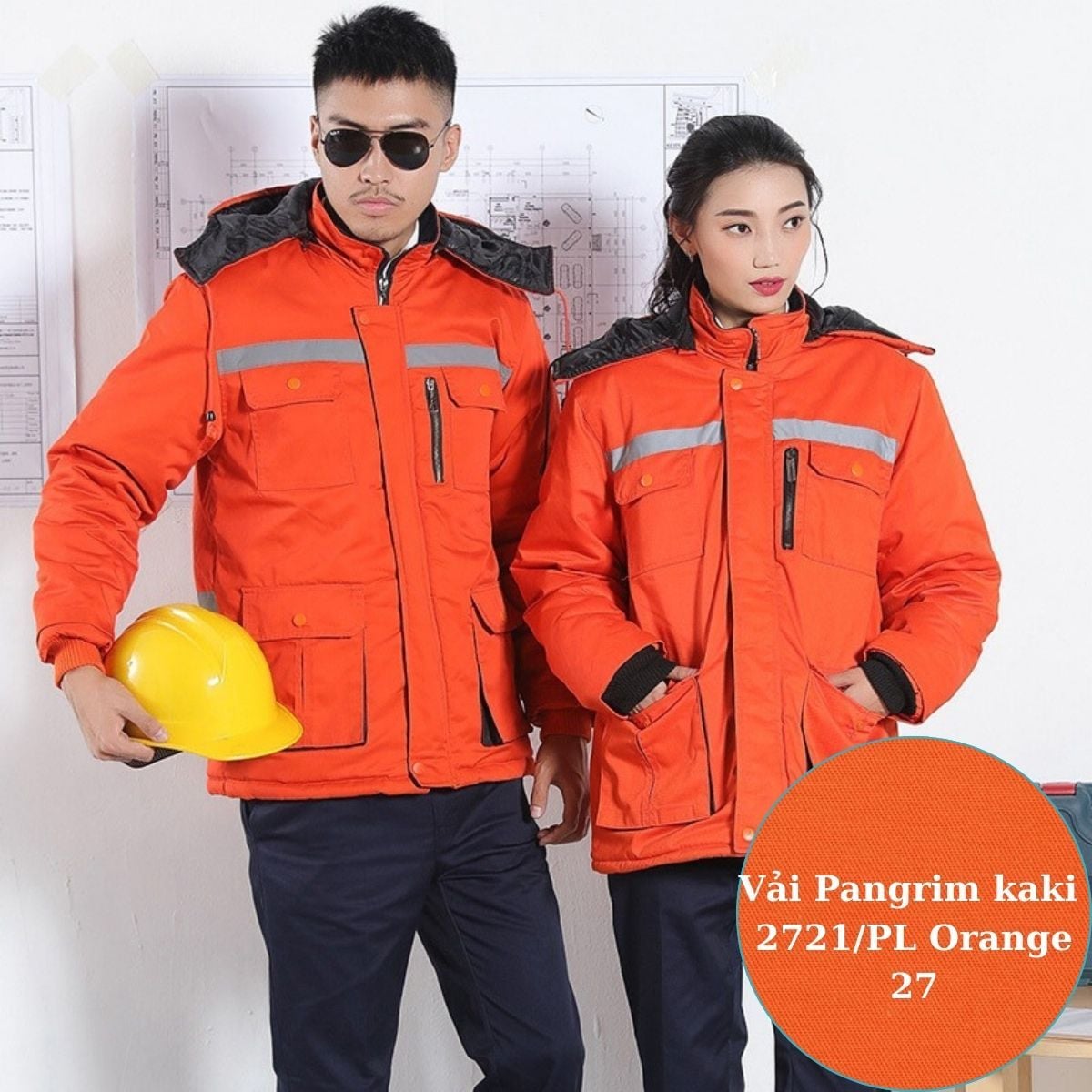 May quần áo bảo hộ mùa đông dày chống thấm cho doanh nghiệp