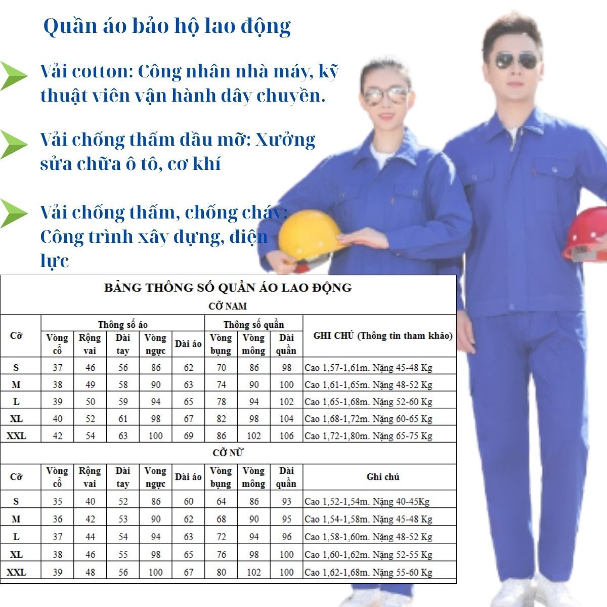 May quần áo đồng phục bảo hộ vải cotton mềm mát