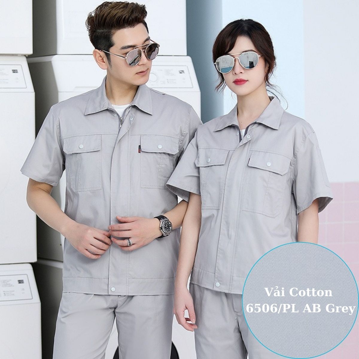 May quần áo đồng phục bảo hộ vải cotton mềm mát