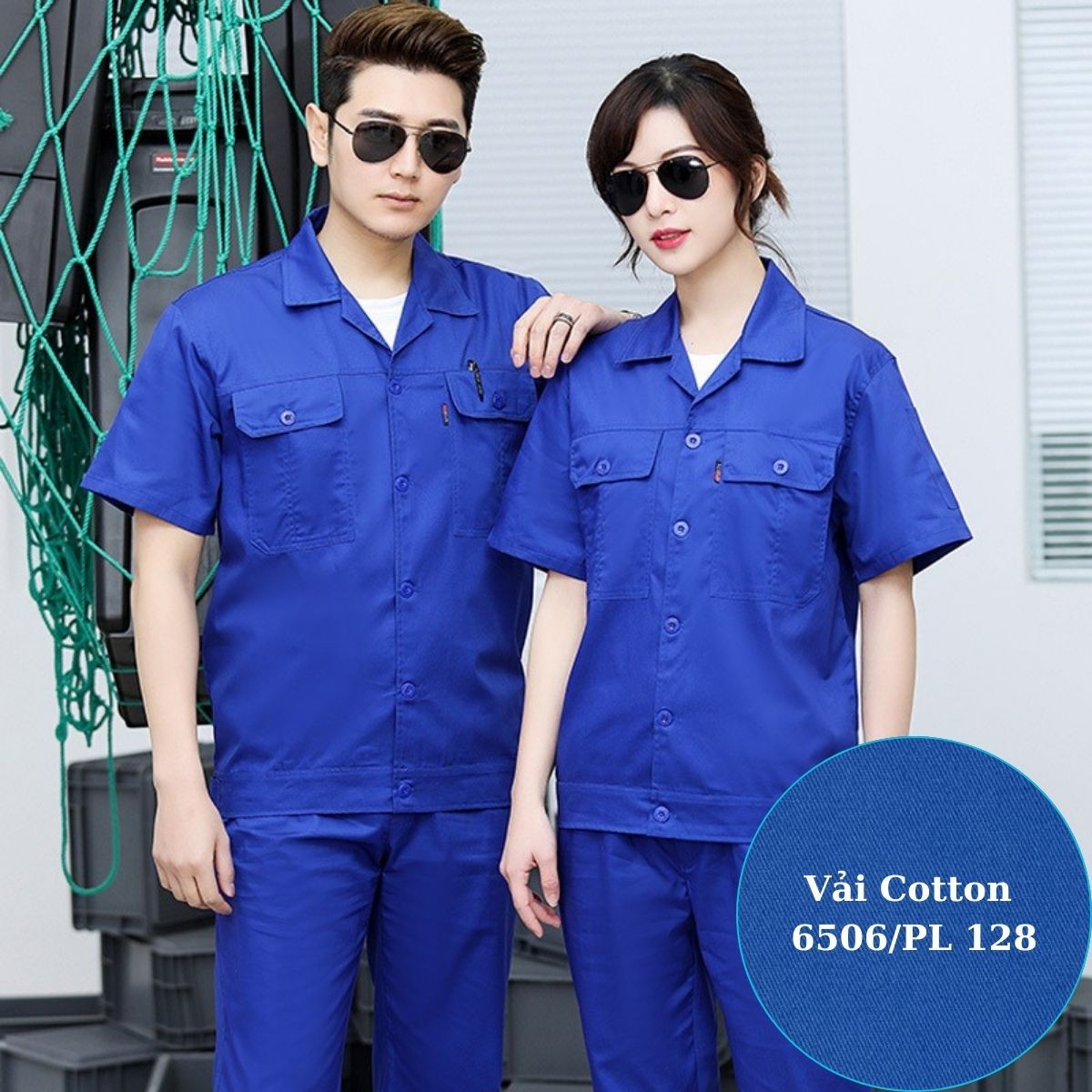 May quần áo đồng phục bảo hộ vải cotton mềm mát