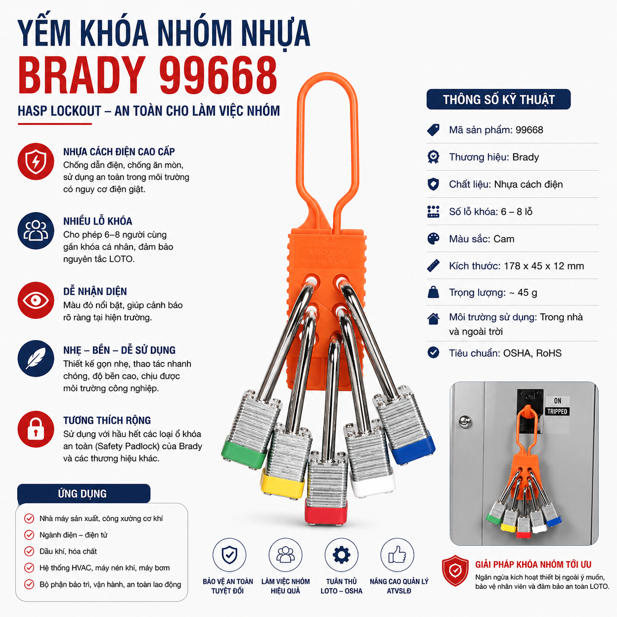 Thẻ yếm khóa nhóm nhựa Brady 99668