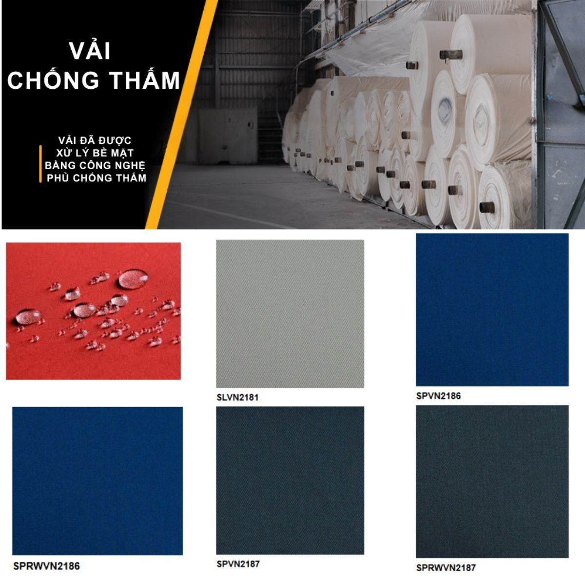 Vải chống thấm W/R may quần áo bảo hộ