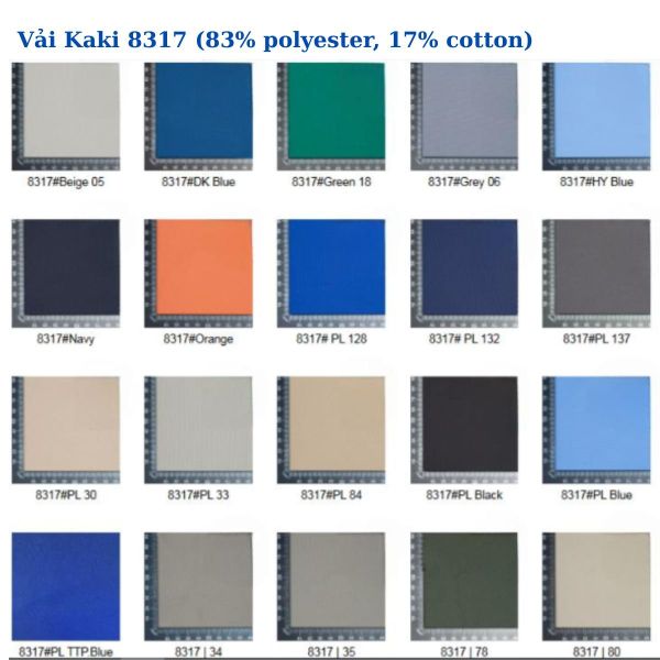 Vải kaki không nhăn không bai xù