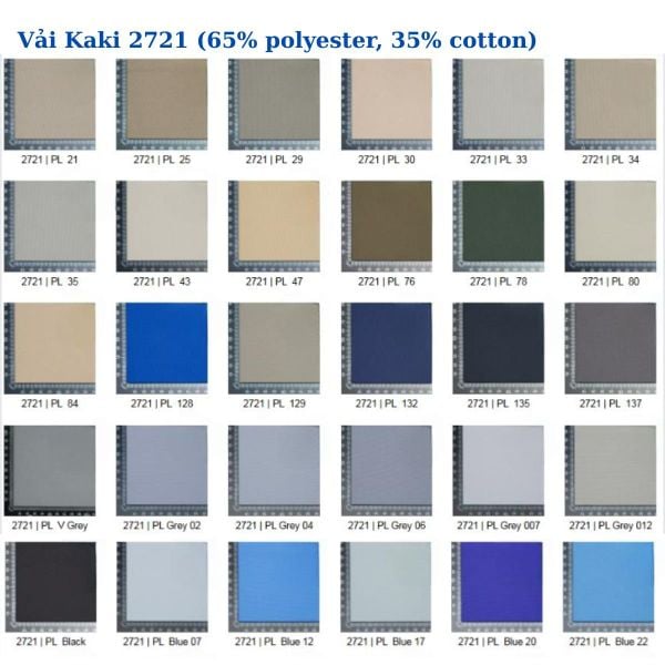 Vải kaki không nhăn không bai xù