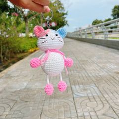 Thú Bông Mèo Xanh Hồng