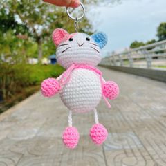 Thú Bông Mèo Xanh Hồng