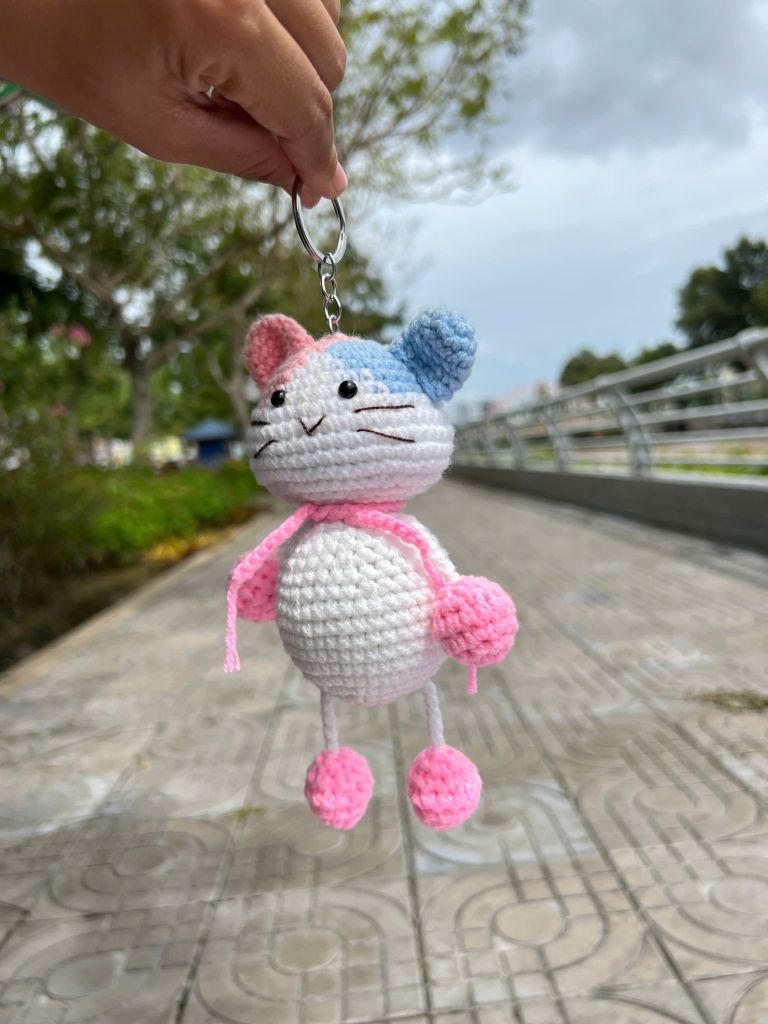 Thú Bông Mèo Xanh Hồng