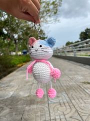Thú Bông Mèo Xanh Hồng