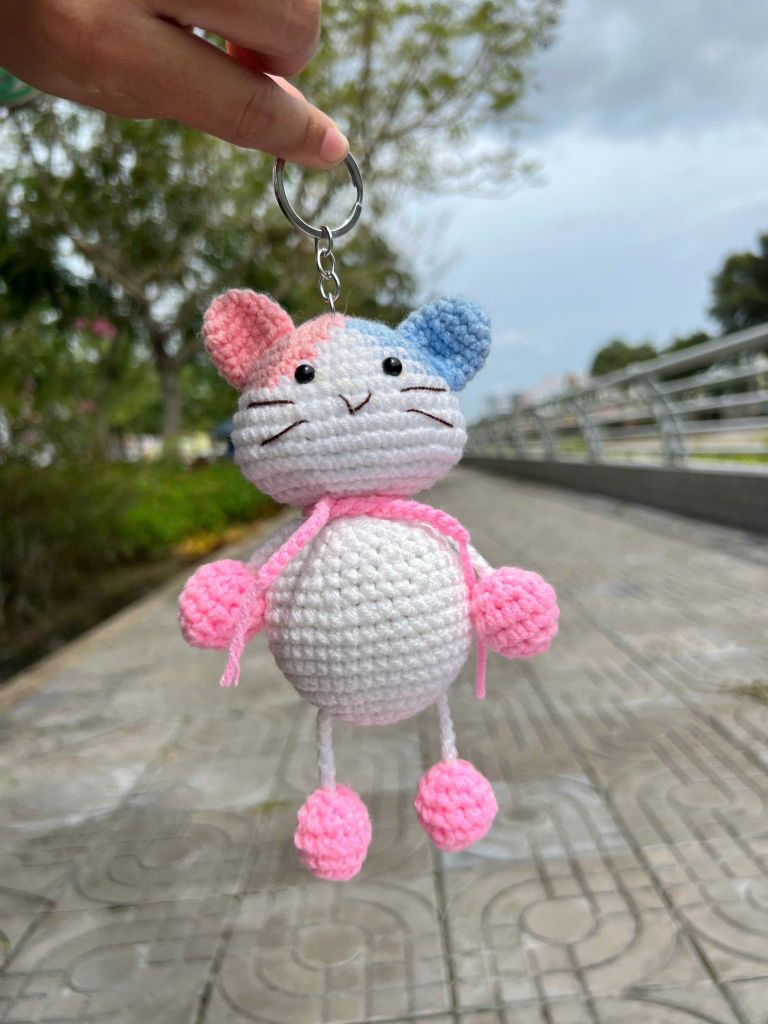 Thú Bông Mèo Xanh Hồng