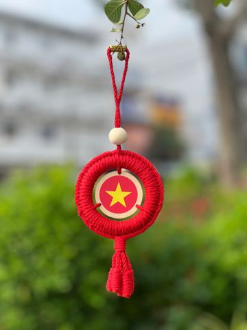 Macrame Vòng Tròn Cờ 10cm Có Tua Rua