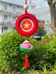 Macrame Vòng Tròn Cờ 10cm Có Tua Rua +  Bé Sen