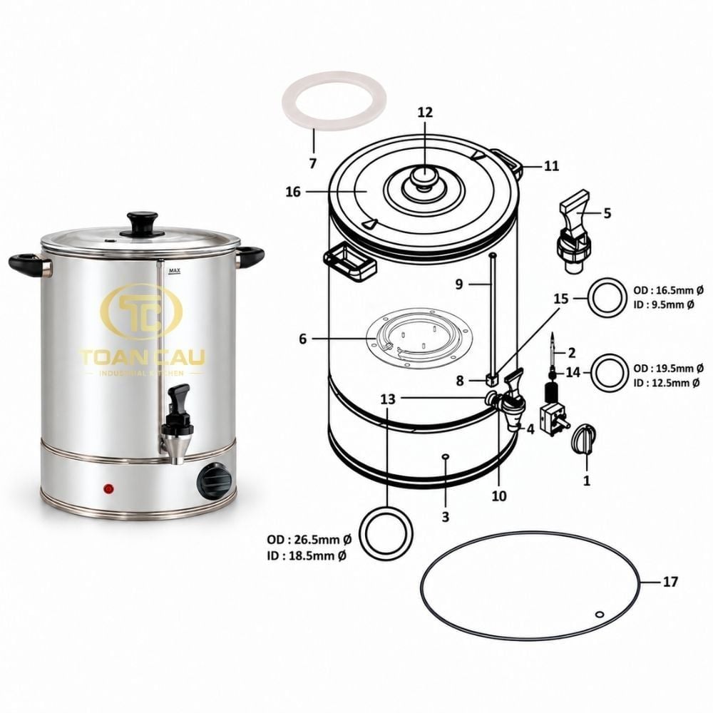 Bình Đun Nước 40L Berjaya WU-CH-40L