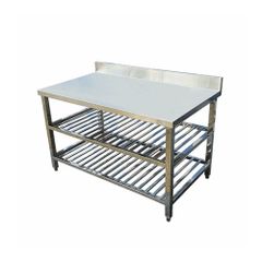 Bàn bếp inox có 2 giá nan TC-BB2NT