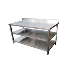 Bàn bếp inox có 2 giá phẳng TC-BB2PT