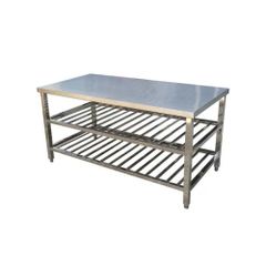 Bàn chặt inox có 2 giá nan TC-BC2GN