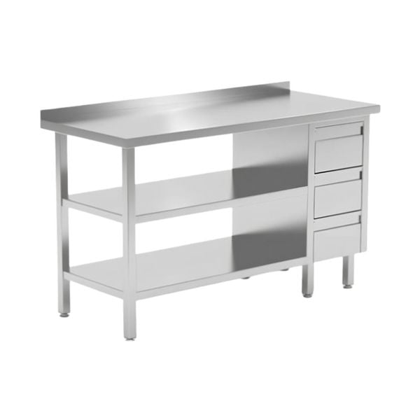 Bàn thao tác 2 kệ phẳng 3 ngăn kéo TC-B2K3N
