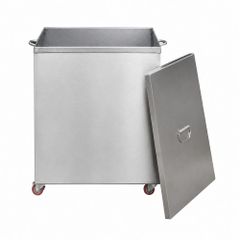 Thùng rác inox vuông có nắp đậy TC-TRV03