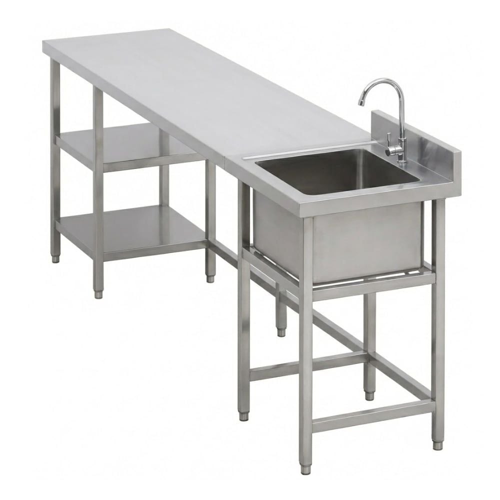 Bàn 3 tầng kèm chậu rửa đơn TC-B3T1C