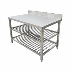 Bàn bếp inox có 2 giá nan TC-BB2NT