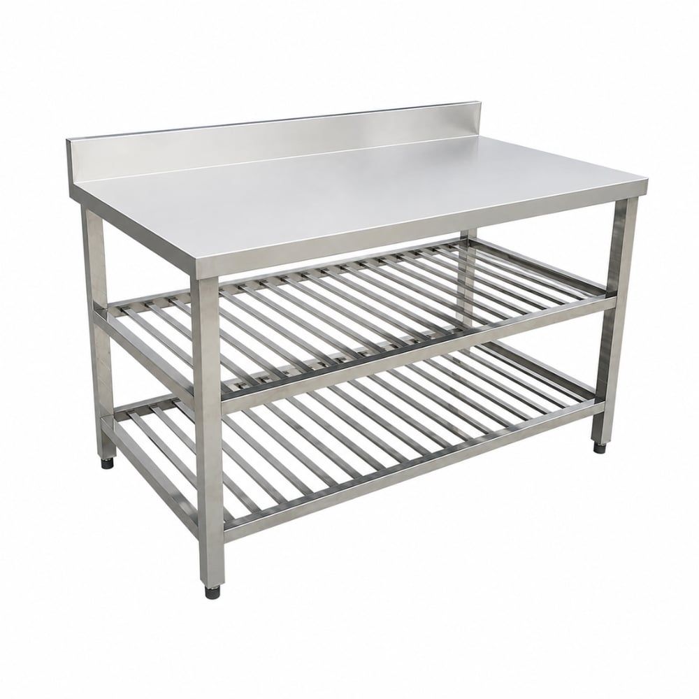 Bàn bếp inox có 2 giá nan TC-BB2NT