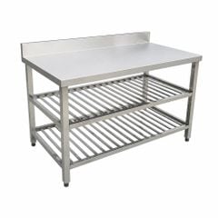 Bàn bếp inox có 2 giá nan TC-BB2NT