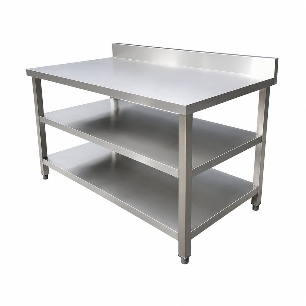 Bàn bếp inox có 2 giá phẳng TC-BB2PT